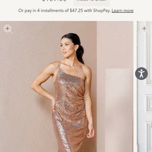 Revelry Jade Sequin Dress Rose Gold size 8